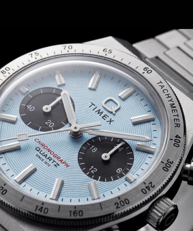 TW2Y92400 Q Timex Continental Chronograph 36mm Stainless Steel Bracelet Watch Alt Beauty Shot 4