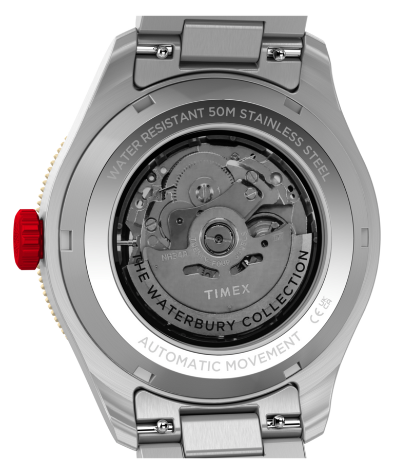 TW2Y93500 Waterbury Heritage Automatic GMT 41.5mm Stainless Steel Bracelet Watch Caseback Image
