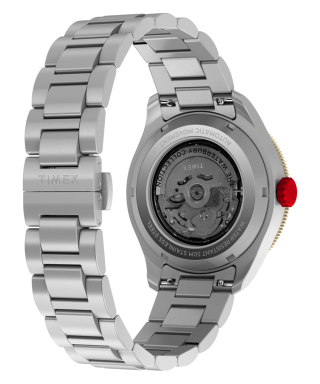 TW2Y93500 Waterbury Heritage Automatic GMT 41.5mm Stainless Steel Bracelet Watch Caseback with Attachment Image