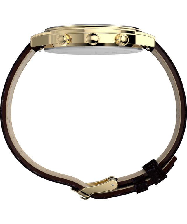 TW2Y99000 Timex 1990 Moon Phase and Calendar Dial Reissue 37mm Leather Strap Watch Profile Image