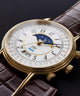 TW2Y99000 Timex 1990 Moon Phase and Calendar Dial Reissue 37mm Leather Strap Watch Alt Beauty Shot 4