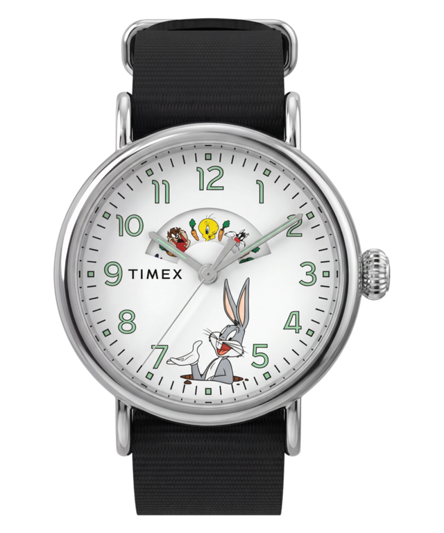 TW2Y99100 Looney Tunes Bugs and Friends x Timex Standard 40mm Fabric Strap Watch Primary Image
