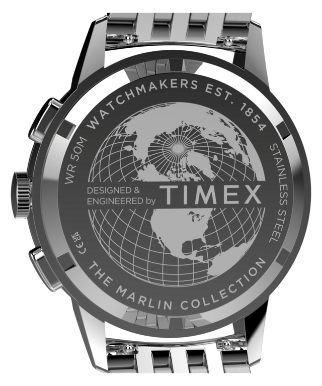 TW3A00300 Marlin® Neo Classic Chronograph 40mm Stainless Steel Bracelet Watch   Caseback Image