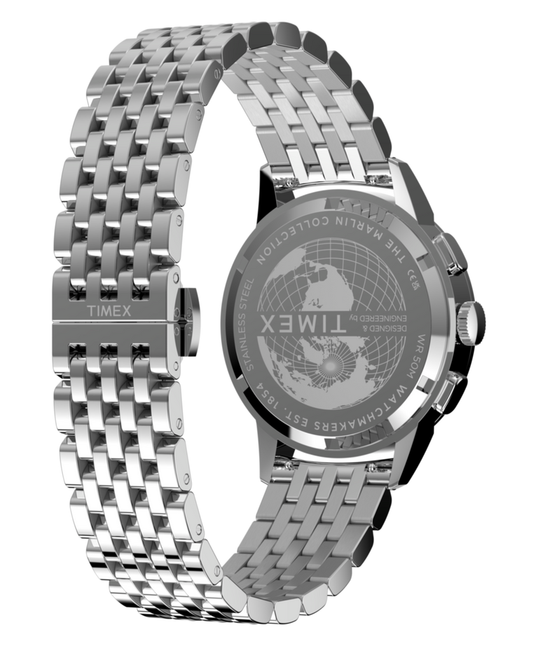 TW3A00300 Marlin® Neo Classic Chronograph 40mm Stainless Steel Bracelet Watch   Caseback with Attachment Image
