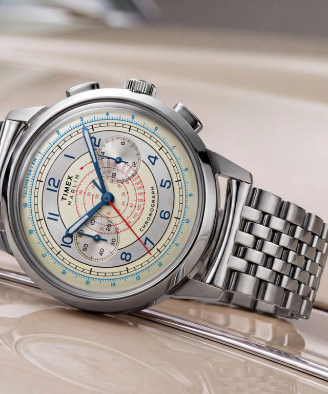 TW3A00300 Marlin® Neo Classic Chronograph 40mm Stainless Steel Bracelet Watch   Campaign Key Silhouettes (Beauty shots) Image