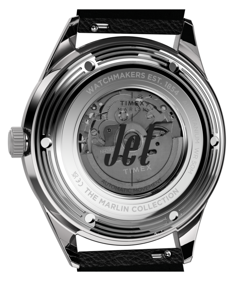 TW3A00500 Marlin® Jet Titanium Automatic GMT 40mm Leather Strap Watch Caseback Image