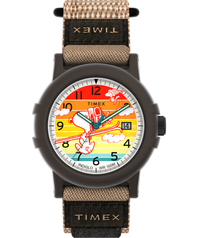 TW4B34900 Timex x Peanuts® Camper Ski 38mm Fabric Strap Watch Primary Image