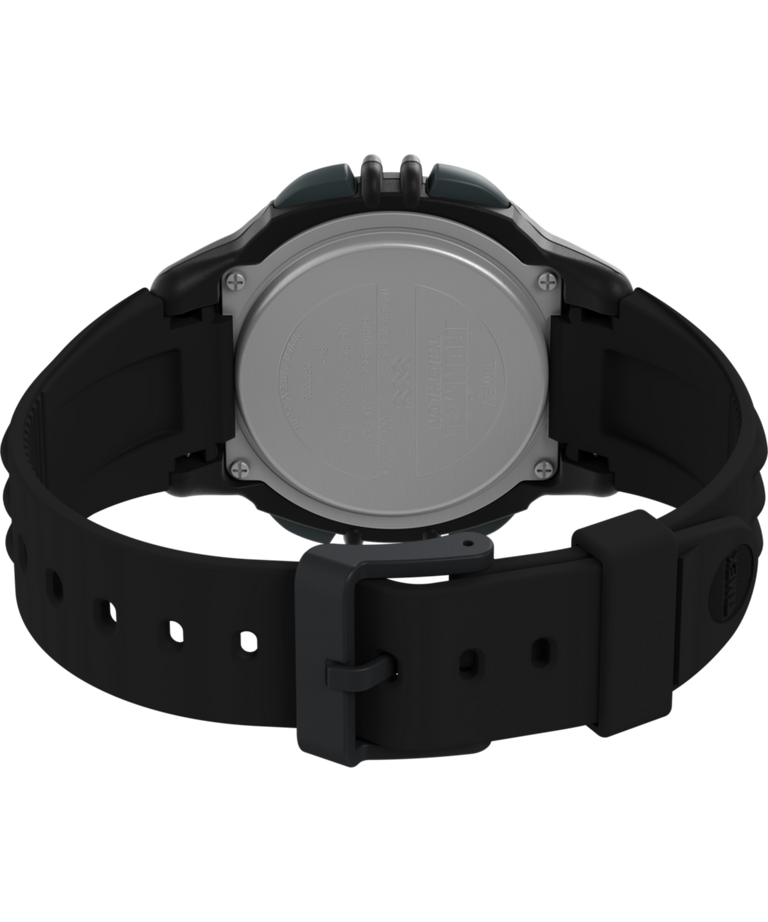 TW5M63000 TIMEX® IRONMAN® Flix 100 Lap 42mm PU Strap Watch  Caseback with Attachment Image
