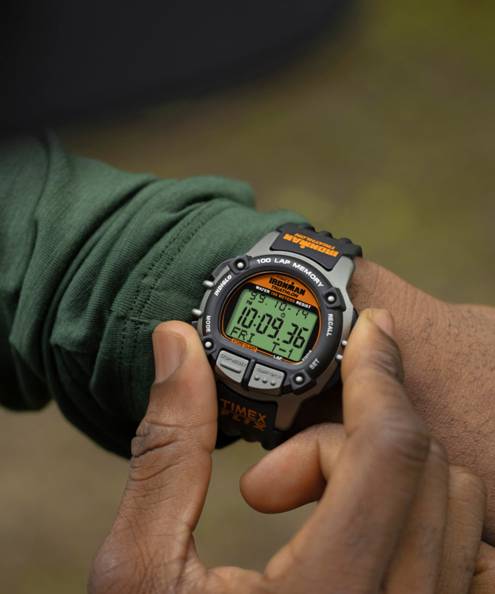 TIMEX® IRONMAN® Flix 100 Lap 42mm PU Strap Watch - TW5M63200
