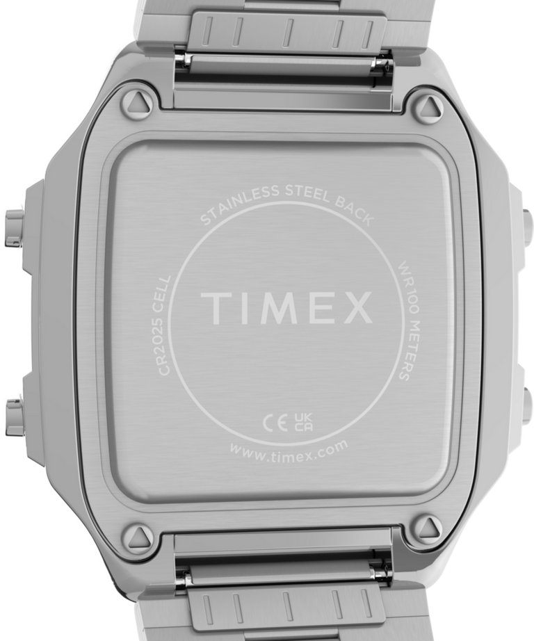 TW5M68900 World Time Digital 40mm Stainless Steel Bracelet Watch Caseback Image