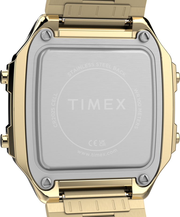 TW5M69000 World Time Digital 40mm Stainless Steel Bracelet Watch Caseback Image