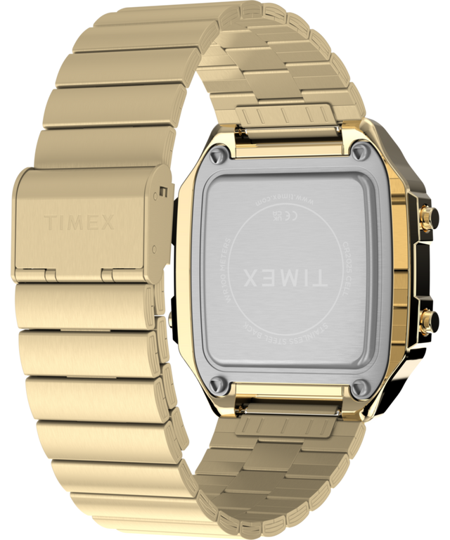 TW5M69000 World Time Digital 40mm Stainless Steel Bracelet Watch Caseback with Attachment Image