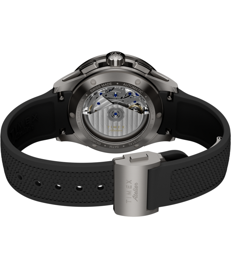 TW6A02800 Timex Atelier Chronograph Automatic M1a Ti 42mm Swiss Made NBR Synthetic Rubber Strap Caseback with Attachment Image