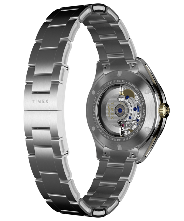 TW6A07200 Timex Atelier GMT Première M1a 38mm Swiss Made Automatic Stainless Steel Bracelet Caseback with Attachment Image