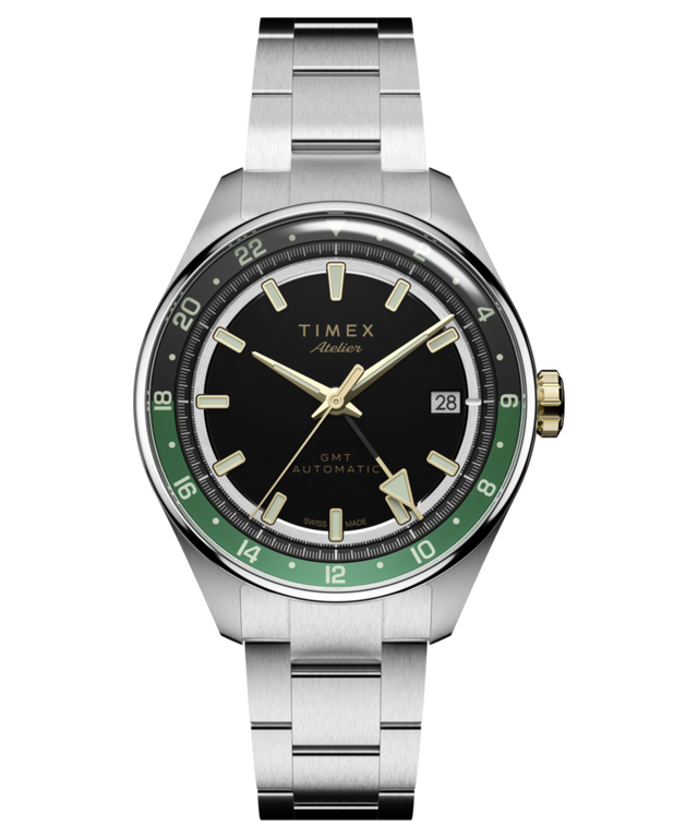 TW6A07200 Timex Atelier GMT Première M1a 38mm Swiss Made Automatic Stainless Steel Bracelet Primary Image