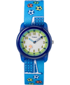 TIMEX TIME MACHINES® 29mm Blue Soccer Elastic Fabric Kids Watch