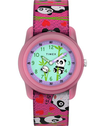 TW7C77100 TIMEX TIME MACHINES® 29mm Pink Panda Elastic Fabric Kids Watch Primary Image