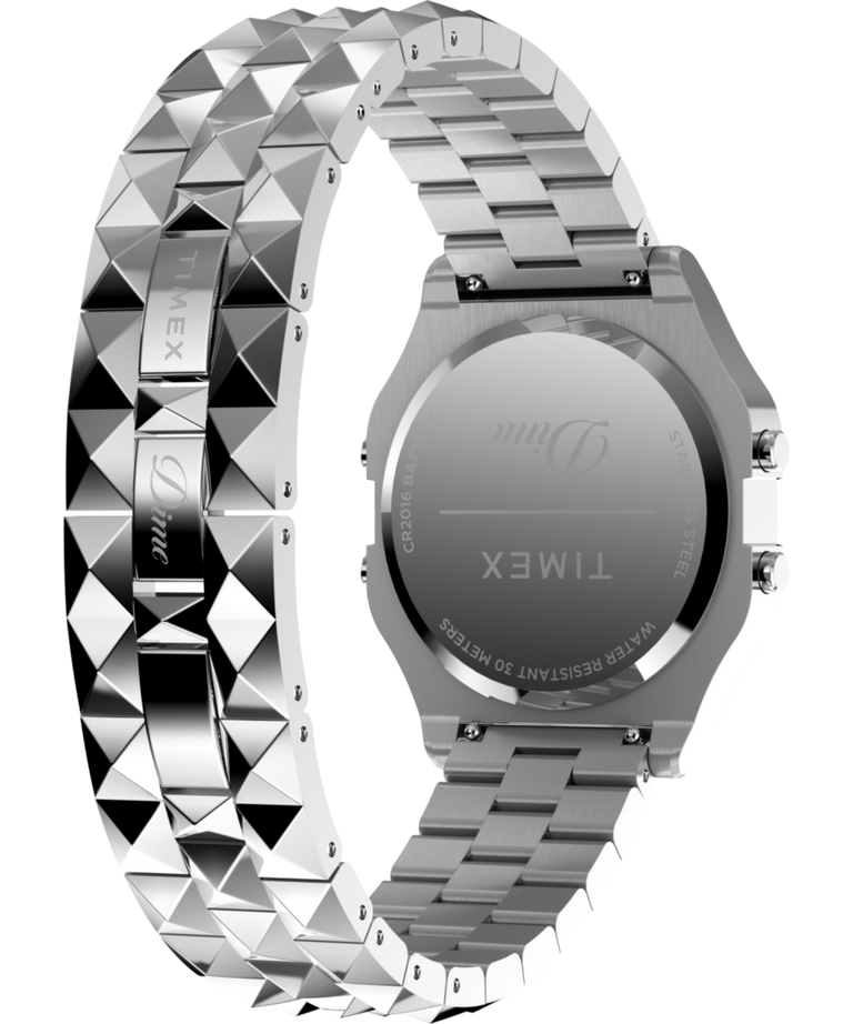 TWG068300 Dime x Timex - Presented by END. 34mm Stainless Steel Bracelet Watch Gift Set Caseback with Attachment Image