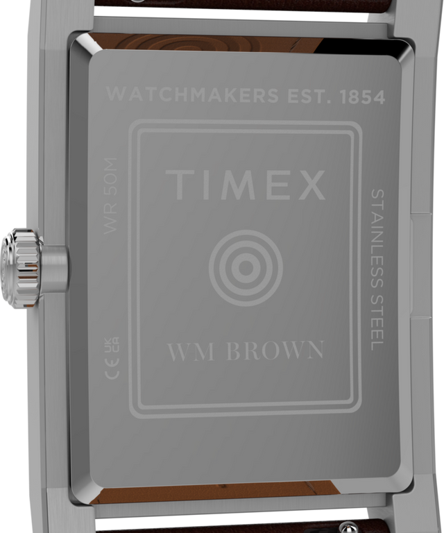 TWG069000 WM Brown x Timex Rectangle 27mm Watch Gift Set Caseback Image