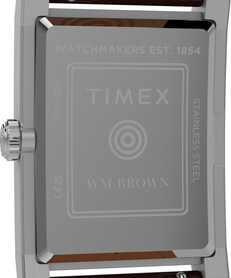 TWG069000 WM Brown x Timex Rectangle 27mm Watch Gift Set Caseback Image