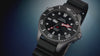 Timex Deepwater Meridian 300 Titanium HEV Automatic dive watch, highlighting its titanium construction, luminous dial, helium escape valve, and underwater diving heritage.