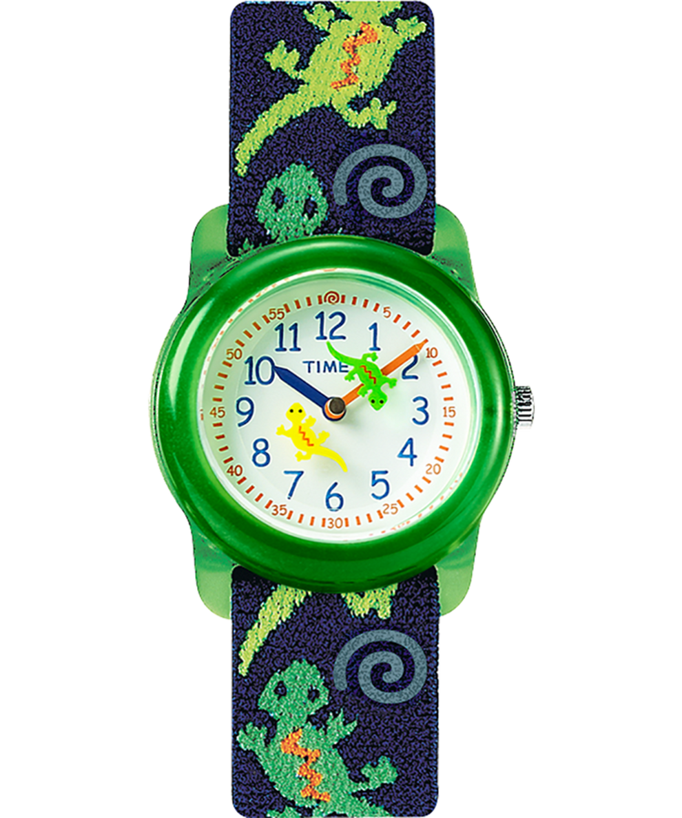 T72881YN TIMEX TIME MACHINES® 29mm Green Gecko Elastic Fabric Kids Watch primary image