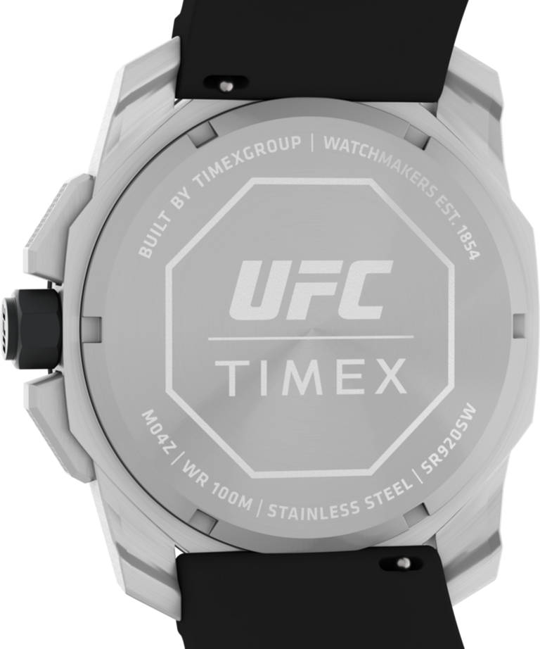 TW2V58600QY Timex UFC Icon Chronograph 45mm Silicone Strap Watch caseback image