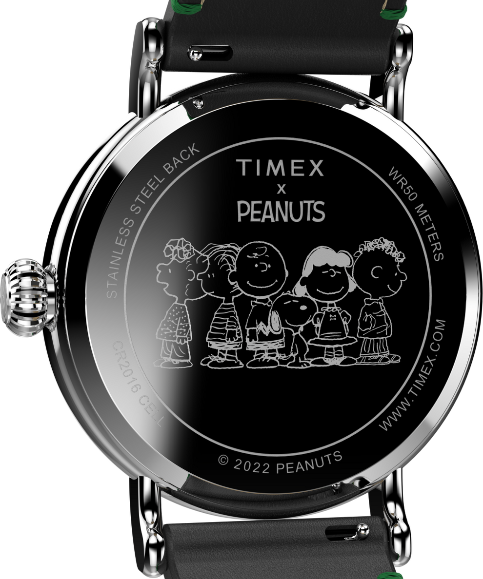TW2V60700UK Timex Standard x Peanuts Featuring Snoopy Winter 40mm Leather Strap Watch caseback image