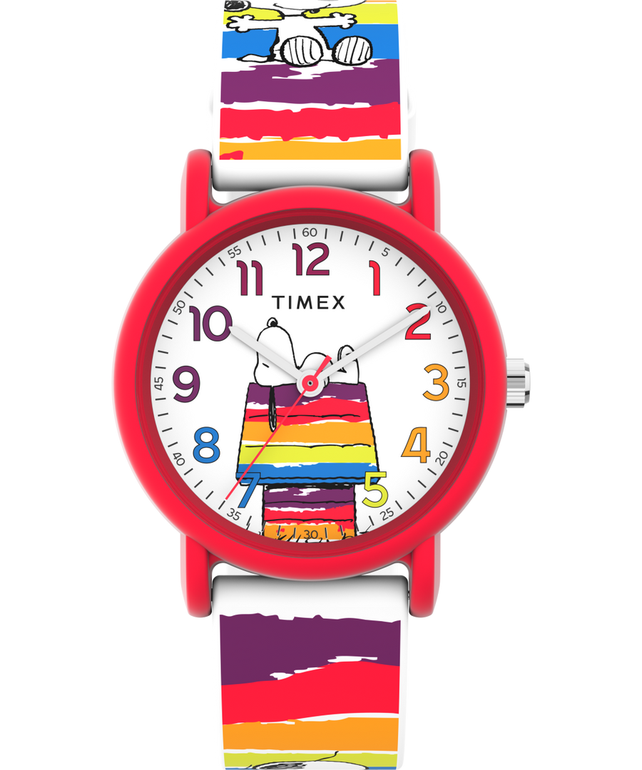 TW2V777006B Timex X Peanuts Rainbow Paint 36mm Silicone Strap Watch primary image