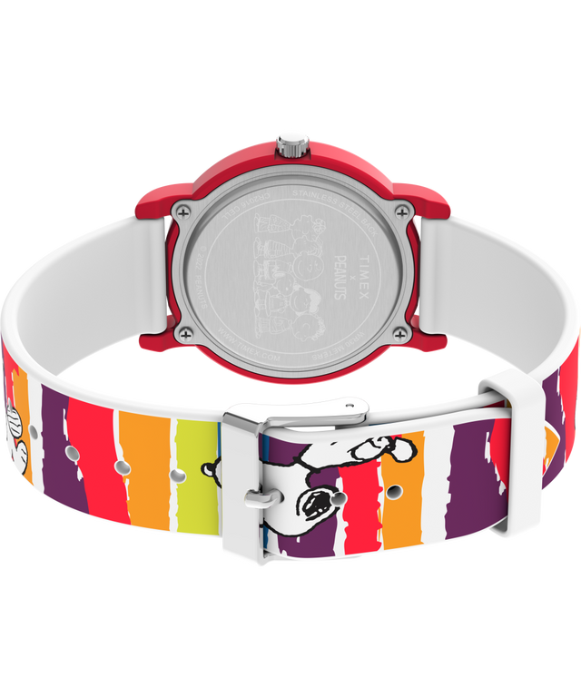 TW2V777006B Timex X Peanuts Rainbow Paint 36mm Silicone Strap Watch back (with strap) image