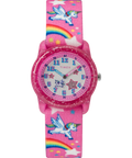 TW7C25500YN TIMEX TIME MACHINES® 29mm Rainbow Unicorn Pink Elastic Fabric Kids Watch primary image