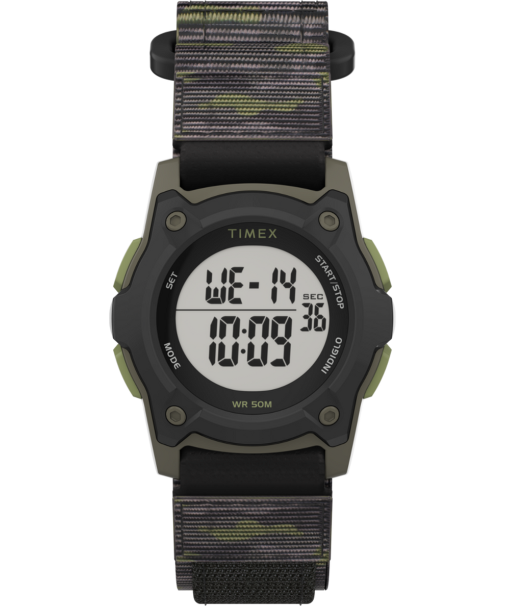 TW7C77500YN TIMEX TIME MACHINES® 35mm Green/Brown Camo Fast Wrap® Kids Digital Watch primary image