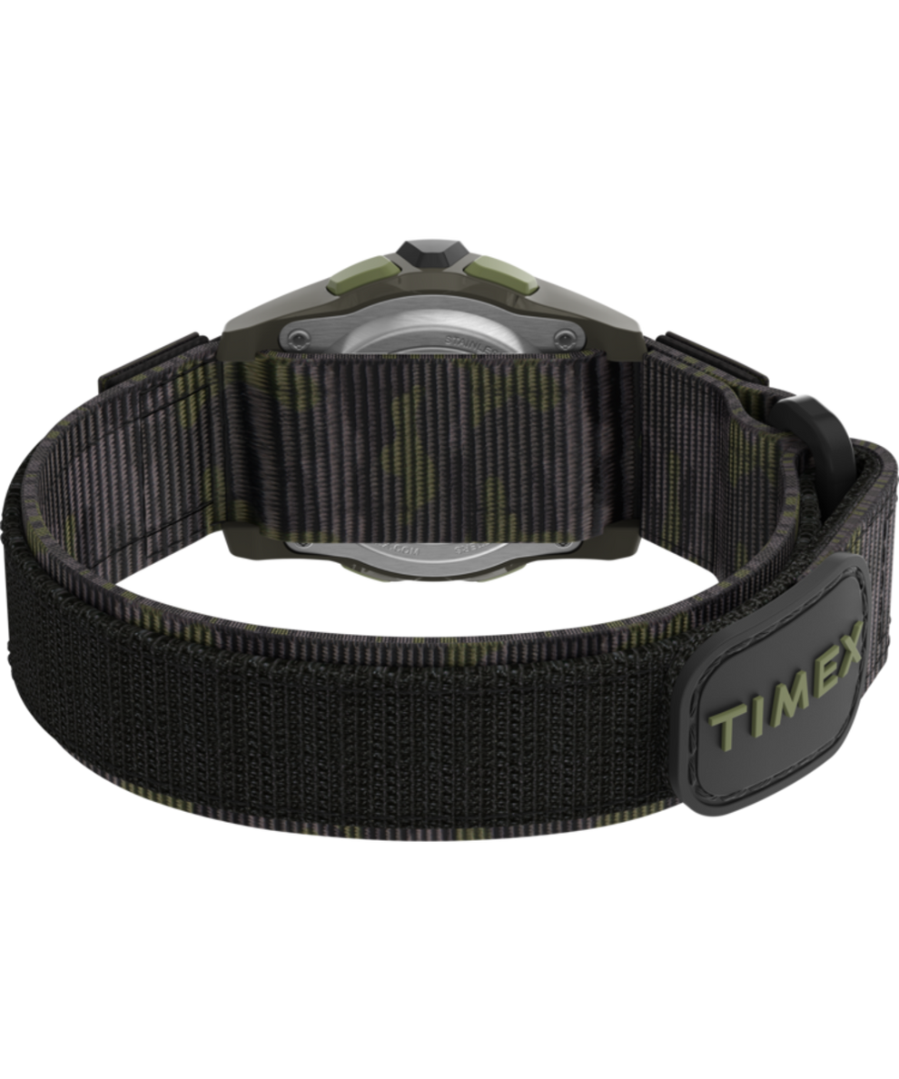 TW7C77500YN TIMEX TIME MACHINES® 35mm Green/Brown Camo Fast Wrap® Kids Digital Watch back (with strap) image